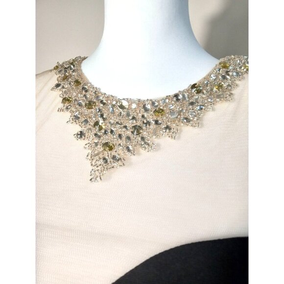 Alyce Paris mini black dress with Crystal Beading V Neckline Size 6 - Picture 11 of 15